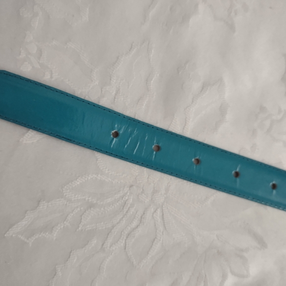 Vintage Collectif Leather Teal Belt - Picture 3 of 9